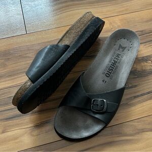 Mephisto Black Leather Sandals